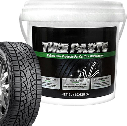 Tire Wax Cream, Wheel Shine Coating, Black Tire Restorer, for Cars Trucks Motorcycles Rvs Suvs Protection Shine Maintenance Detailing Rubber Conditioning Gloss Finish Cleaning Use 16x16x15cm