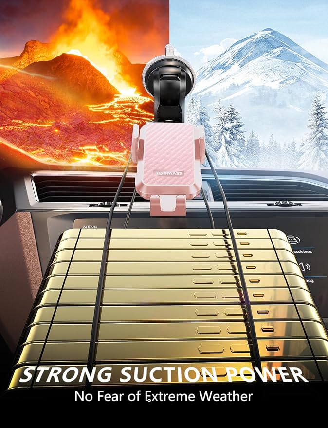 JOYMASS Wireless Car Charger, Phone Holders for Your Car, 15W Auto Clamping Phone Mount Car Accessories for iPhone 16 15 14 13 12 Mini Pro Max 11, Samsung Galaxy S24 Ultra S23 S22+ Note 20, etc-Pink