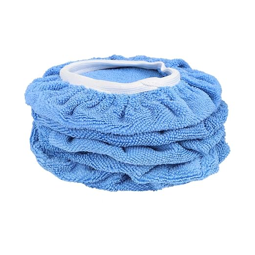 X AUTOHAUX 5pcs Car Polisher Pad Bonnet 7-8 Inch Microfiber Polishing Buffing Pad Cover