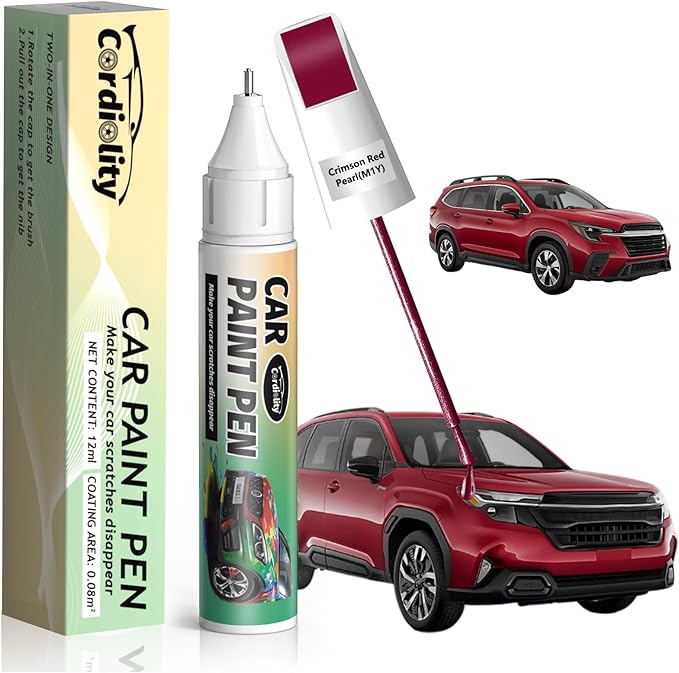 M1Y Crimson Red Pearl Touch Up Paint for Subaru, Color Accurate Car Paint Scratch Repair Pen, Quick & Easy Fix Automotive Chips and Nicks