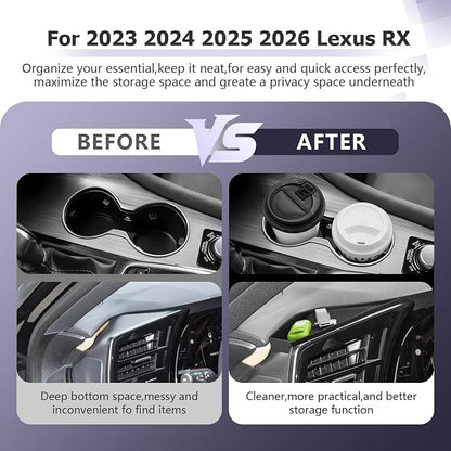 LUWU 2026 RX Dashboard Non-Slip Mat Center Console Cup Holder Compatible with 2023 2024 2025 2026 Lexus RX350/RX450/RX500 Accessories Silicone Protective Pad Liner Protective Pad 2-Pack