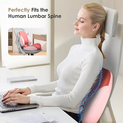 FLORICH Upgraded Ergonomic Memory Foam Car Seat Cushion with Lumbar Support, Non-Slip, Washable Driving Seat Cushion for Back & Sciatica Pain Relief, Large Car Seat Cushion Driver, Office-Pink