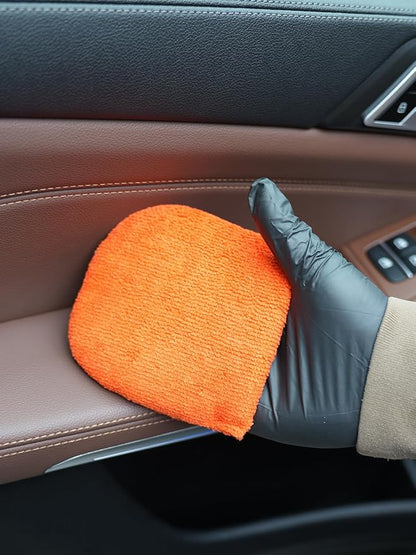 Microfiber applicator pad, Microfiber Sponge, SPTA 10Pcs Ultra-Soft Microfiber Wax Applicator Pads, Cleaning Pads with Finger Pocket Wax Applicator for Applying Wax, Sealants
