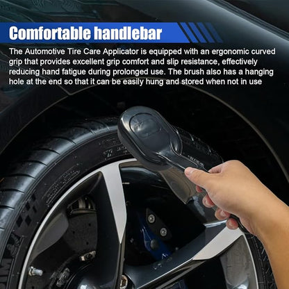 Tire Shine Applicator Brush, High-Density Sponge Tire Dressing Applicator Pad with Curved Long Handle, Multipurpose Detachable Car Detailing Cleaning Accessories (2PCS)