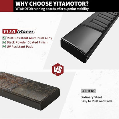 YITAMOTOR 6 inches Running Boards Compatible with 2009-2018 Dodge Ram 1500, 2019-2024 Ram 1500 Classic Quad Cab, Side Step Nerf Bars Side Bars