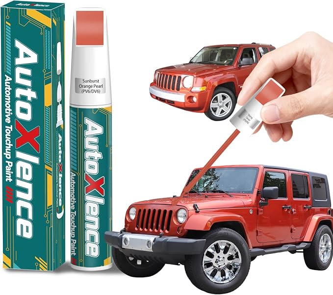 Sunburst Orange Pearl(PV6/DV6) Touch Up Paint Compatible with Jeep Car Paint Pen Scratch Repair Automotive Scratch Remover Fix Exact Color Match