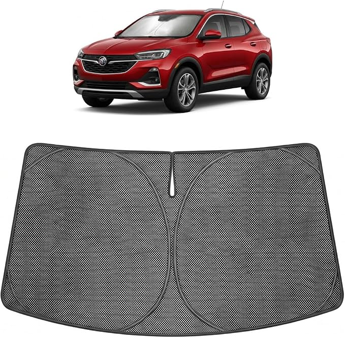 Proadsy Windshield Sun Shade Custom Fit Buick Encore GX 2020-2026 Ice Crystal Black Front Window Sunshade UV and Heat Blocker Foldable Visor Keeps Car Cooler for Summer Parking and Daily Use
