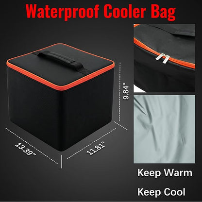 Car Trunk Organizer with Cooler Bag, 90L Portable Trunk Cargo Organizer for SUV Truck Sedan, 3 Compartments Collapsible Car Storage Box with Lid, 4 Removable Dividers