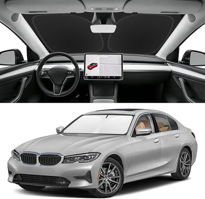 Custom Fit Windshield Sun Shade for BMW 3-Series 2019-2026, Blocks UV & Heat, Front Window Sunshade Accessories, Easy Fold & Store Keep Your Car Cooler