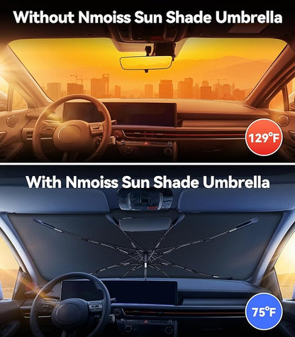 Nmoiss Windshield Sun Shade Umbrella for Hyundai Sonata 2011-2026 Accessories, [Vinyl Coating Heat Shield] Protect Car from Sun Rays & Heat Damage Keep Cool and Protect Interior