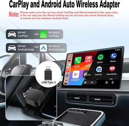 LEXXSON Mini Wireless CarPlay Adapter for iPhone, 2 in 1 CarPlay and Android Auto Wireless Adapter for Cars, Wired to Wireless, Plug & Play, Stable Fast Connection for Android 11+ and CarPlay iOS 10+