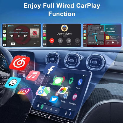 CarPlay Wireless Adapter, Converts Factory Wired CarPlay to Wireless, 2026 Upgrade Wireless Carplay Adapter for Cars from 2015 & iPhone iOS 10+