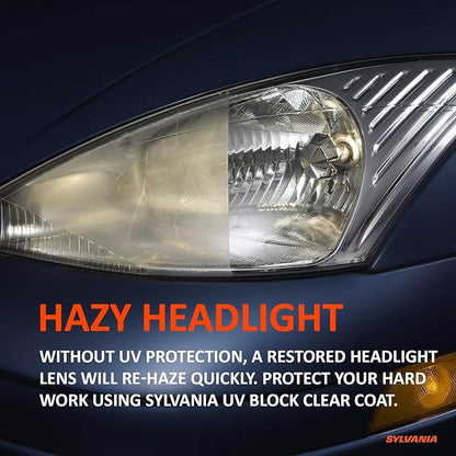 SYLVANIA UV Block Clear Coat Kit - Premium UV Headlight Protection for Vehicles - Includes Surface Activator, Protective Clear Coat & Applicator Towels - Long-Lasting - Restores to Like-New Condition