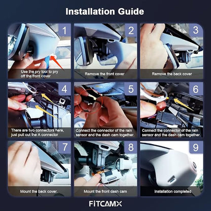 Fitcamx 4K Dash Cam Suitable for Volkswagen Atlas 2018-2026 (Model B, Wide Body Design) & Cross Sport 2020-2026, OEM Look, UHD 2160P Video, WiFi & APP, Loop Recording, Parking Sensor, Plug&Play, 64GB
