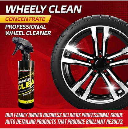 DURA-COATING TECHNOLOGY Wheely Clean Concentrate - Good for Chrome Wheel Cleaner, Clear-Coated, or Aluminum Wheel Cleaner - Professional Tire Shine & Rim Cleaner Spray - Car Care Solution - 1 oz