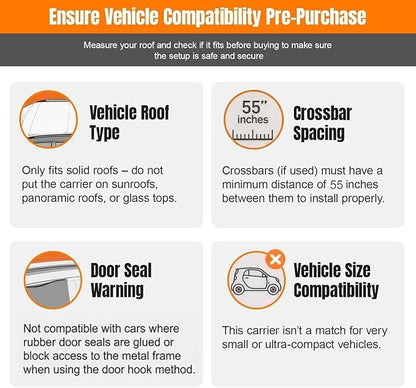 Sailnovo Rooftop Cargo Carrier Bag 21 Cubic, 1000D PVC Waterproof Vehicle Soft-Shell Carrier for Cars with/Without Roof Rack, Car Roof Storage Includes Anti-Slip Mat,10 Reinforced Straps, 6 Door Hooks