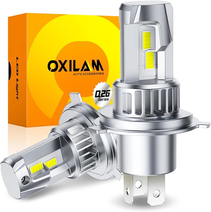 OXILAM H4 9003 LED Bulbs, 700% Brighter, 32000LM Brighter Ultra-Bright, 1:1 Halogen Size, Plug N Play, Error Free No Flicker, No Adapter Required, Non-polarity, Pack of 2