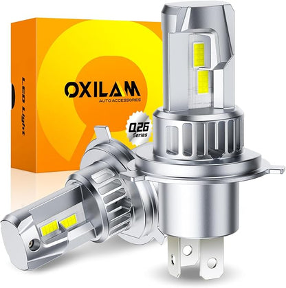 OXILAM H4 9003 LED Bulbs, 700% Brighter, 32000LM Brighter Ultra-Bright, 1:1 Halogen Size, Plug N Play, Error Free No Flicker, No Adapter Required, Non-polarity, Pack of 2