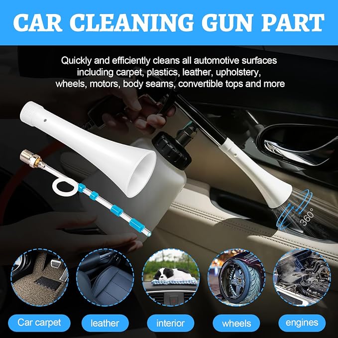 Nozzle Repair Kit for Car Cleaning Gun Parts Z-010 and Air Blow Out Tool Z-014 for, Includes CT-100 Plastic Cone, CT-101 Weighted Tube & CT-102 Washer Car Cleaning Tools (1 Set)