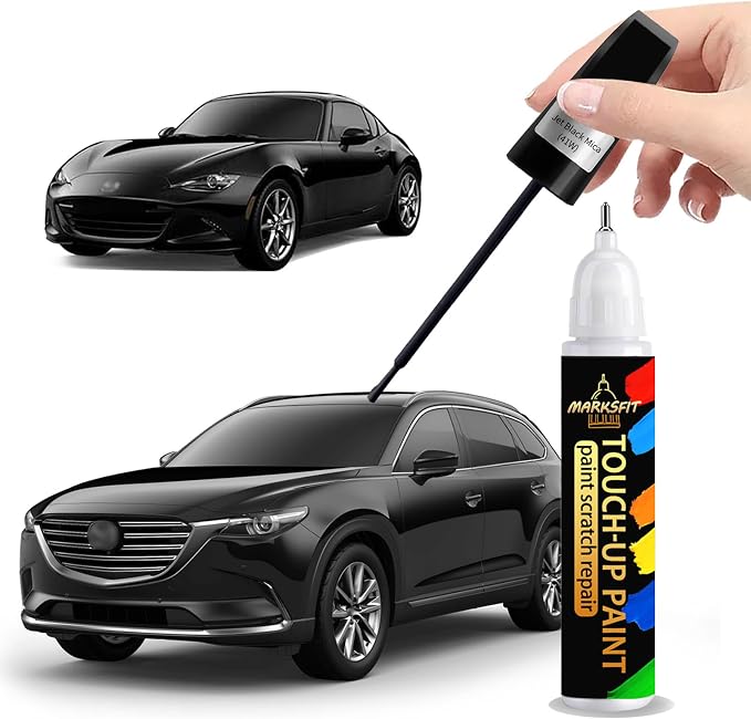 Jet Black Mica(41W) Touch Up Paint For Mazda Exact Match-Chips and Nicks 2 in 1 Car Paint Pen Scratch Rapair for MAZDA3 SEDAN/HATCHBACK/CX-5/CX-30/CX-50/CX-70