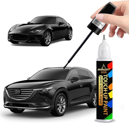 Jet Black Mica(41W) Touch Up Paint For Mazda Exact Match-Chips and Nicks 2 in 1 Car Paint Pen Scratch Rapair for MAZDA3 SEDAN/HATCHBACK/CX-5/CX-30/CX-50/CX-70