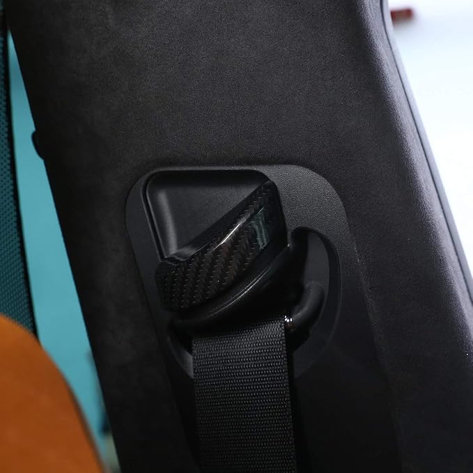YIWANG Carbon Fiber Style ABS Car Safety Belt Decoration Frame Trim 2Pcs for Maserati Levante 2016 2017 2018 Auto Accessories
