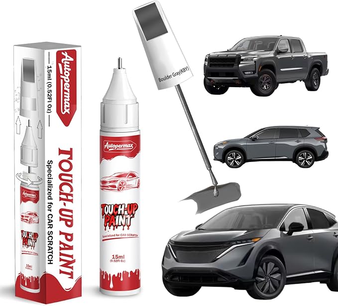 KBY Boulder Gray Car Touch Up Paint for Nissan, Color Accurate Two-In-One Car Paint Scratch Repair Pen, Professional Scratch Remover for Vehicles Chips and Nicks Scuff
