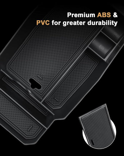 Center Console Organizer Set for 2023-2026 Mazda CX-50-3 Pcs Armrest Box Storage Tray + TPE Center Console Cup Holder Insert + Silicone Wireless Charging Mat for 2023-2026 CX-50 Accessories
