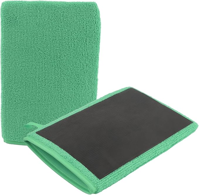 2PCS Car Clay Mitt Auto Detailing,Soft Clay Bar Mitt for Cleaning Car Surfaces,Anti-Scratch Clays Mitts for Cars Detailings to Replace Traditional Clays Bar Cars Accessories (Green/2PCS)