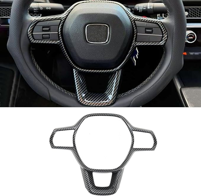 Carbon Fiber Steering Wheel Cover Compatible with 2022-2026 11th Gen Honda Civic