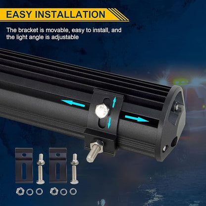 Willpower 20 inch 288W Triple Row Flood Spot Beam Led Light Bar Off Road Driving Lights for Vehicle Jeep SUV Truck ATVs Boat,DC 12V 24V Waterproof(20 inch)