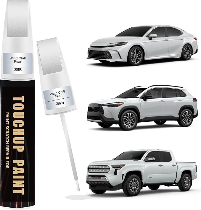 Wind Chill Pearl Tricoat (089) Car Paint Touch Up Pen for Toyota, 2-In-1 Color Accurate Touch Up Car Scratch Repair Paint Exact Match Toyota Series Automotive Scratch Remover for Nicks & Chips Repair