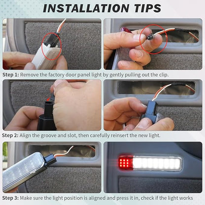 NDRUSH LED Interior Door Light Door Panel Courtesy Warning Light Lamp Assembly Compatible with 1999-2006 Silverado/Sierra 1500 2001-2006 3500 2500 HD 1999-2006 Yukon 1995-1999 C1500 C2500 C3500