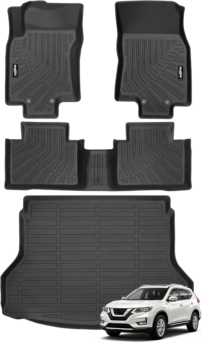 Floor Mats for Nissan Rogue 2014-2020 (NOT for Rogue Sports and Select Models), Trunk Mat All Weather TPE Interior Protector for Nissan Rogue Accessories