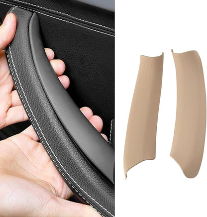 2PCS Beige Driver and Passenger Side Door Pull Handle Covers Compatible with X3 F25 2010-2016 X4 F26 2014-2017 Left and Right Side Handle Interior Pull Handle