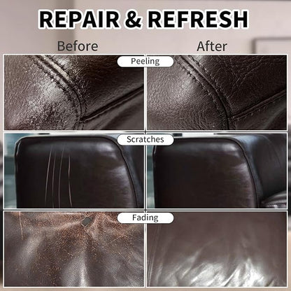 SHADAIWUYU 8.5oz Leather Recoloring Balm with 100ml Mink Oil,Dark Brown Leather Repair kit for Furniture and Car Interior,Leather Couch Scratch Repair,Leather Dye Paint,Mink Oil for Leather