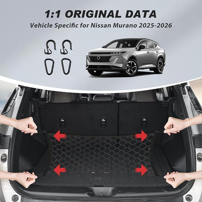 Karltys Cargo Net for Nissan Murano 2025-2026 Trunk Net | Envelope Style Elastic Mesh Net | Heavy Duty Metal Hooks | Nissan Murano Accessories