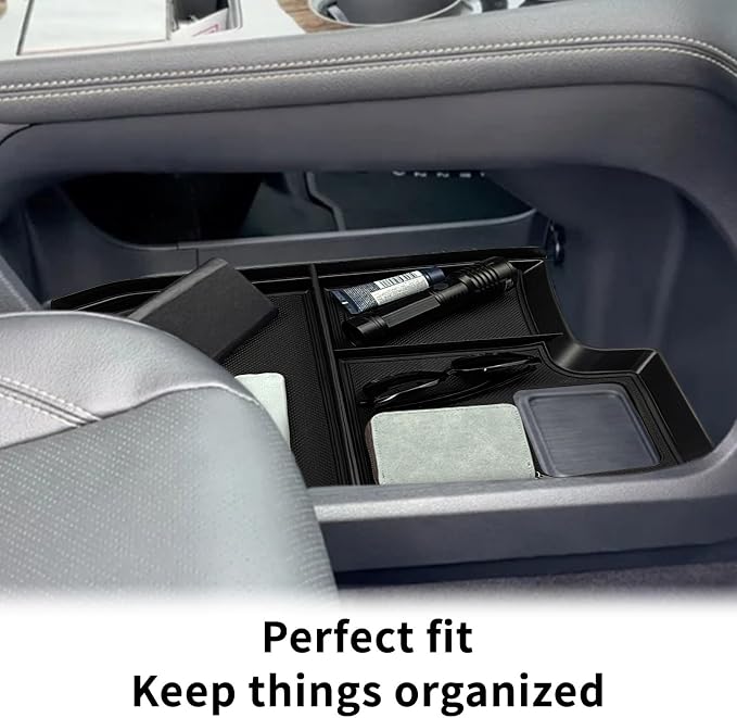 Zxiaochun 2PCS Bottom Layer Console Tray Compatible with 2021-2026 Toyota Sienna Accessories, Lower Center Console Organizer Storage Box, ABS Plastic