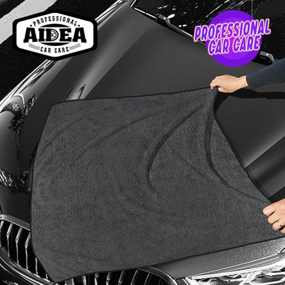 AIDEA Microfiber Towels for Cars-2PK, Large Professional Car Drying Towel, Scratch-Free & Absorbent Drying Towel for Cars, SUVs, RVs, Trucks, and Boats, 24inx 31in, Grey