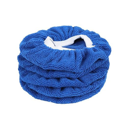 X AUTOHAUX 5pcs Car Polisher Pad Bonnet 5-6 Inch Soft Microfiber Polishing Buffing Pad Cover