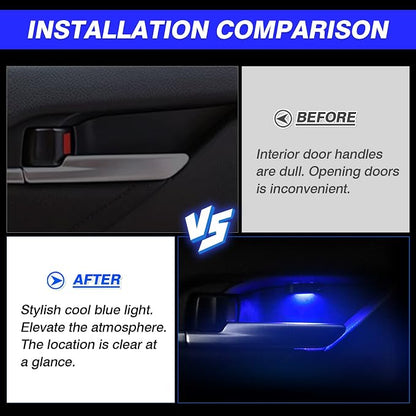 Powerty LED Light for 2018-2023 2024 Toyota Camry Accessories Inner Door Handle Bowl Mood Lighting Decorative Interior Lamp 4PCS Blue
