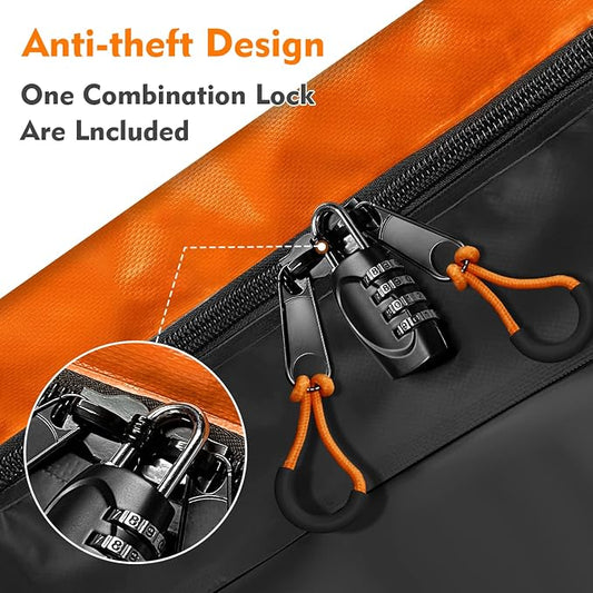 Hitch Mount Cargo Carrier Bag, 20 Cubic Feet 100% Waterproof Car Tray Luggage Bag (59" 24" 24") with 6 Reinforced Straps + 1 Combination Lock, Fits for All Vehicles with Steel Trailer Basket