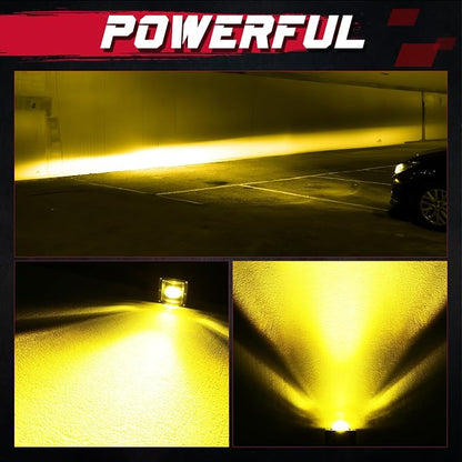 OFFROADTOWN Fog Lights 3'' SAE Yellow LED Pods DOT Approved Driving Lights Cut-Off Beam Amber Square LED Cubes Work Light for Truck Pickup SUV Car Motorcycle