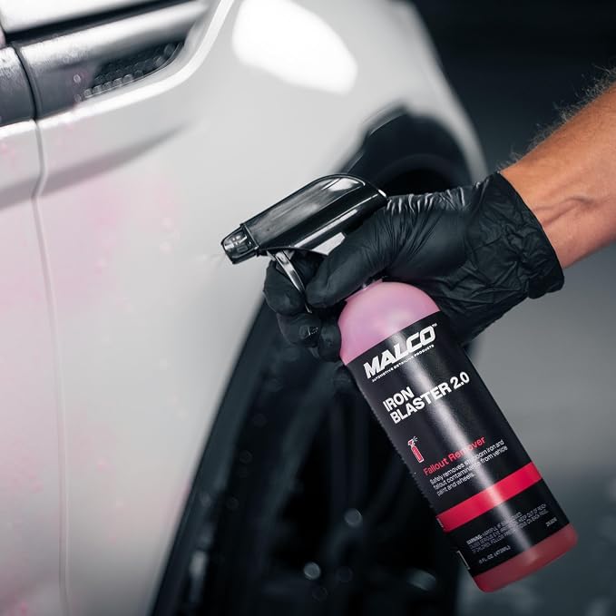 Malco Iron Blaster Fallout Remover - Dissolves Contaminants from Vehicles Such as Rail Dust, Industrial Fallout and Iron Deposits/Restores Paint to a Bright Finish / 16 Oz. (263016)