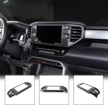 Aunginsy Center Console Air Outlet Trim Cover Compatible with Toyota Tundra/Sequoia 2022-2026, Air Conditioning A/C Vent Panel Large Frame Protective Cover Decorator ABS Accessories, For 8-inch Screen