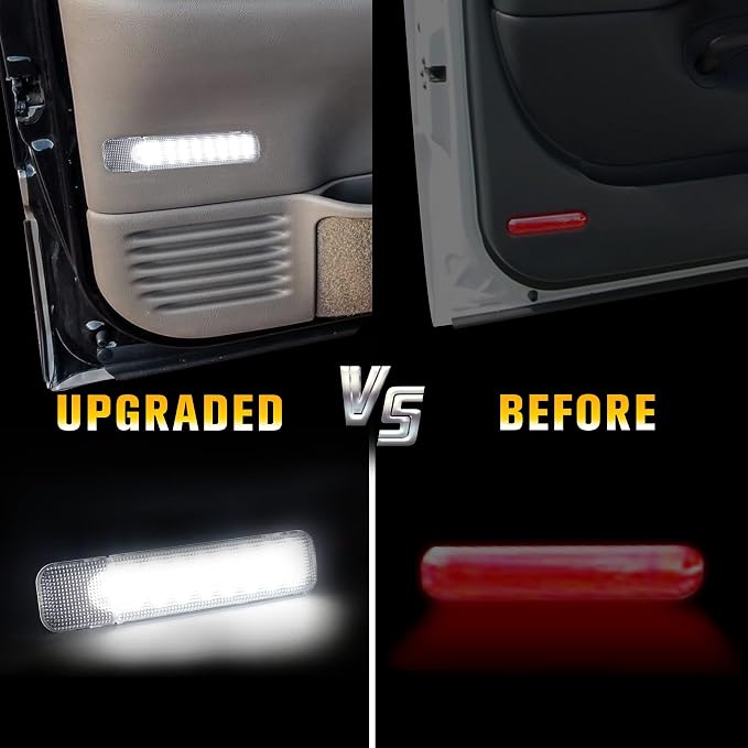 NDRUSH Interior Light LED Door Panel Courtesy Light Warning Light Lamp Assembly Compatible with Silverado/Sierra C/K 1500 2500 3500 Pickup Suburban Tahoe Avalanche Yukon Cadillac Escalade