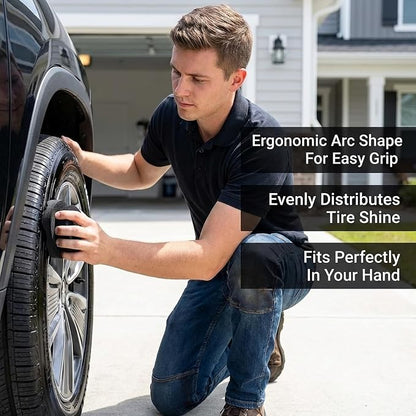 2 Pack Large Tire Shine Sponge, Foam Sponge Applicator, Tire Scrubber Brush, Car Cleaning Supplies, Wheel Detailing Tool for Auto Waxing Polishing,Automotive Wax Sponge Applicator