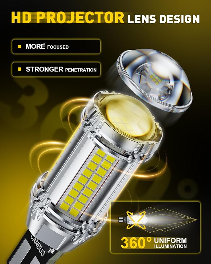 AUXITO 921 LED Bulb Reverse Lights, 700% Super Bright 912 T15 led Backup light, CAN-Bus Error Free 906 922 W16W LED Bulbs for Reverse Back Up Marker Lights, 6500K White