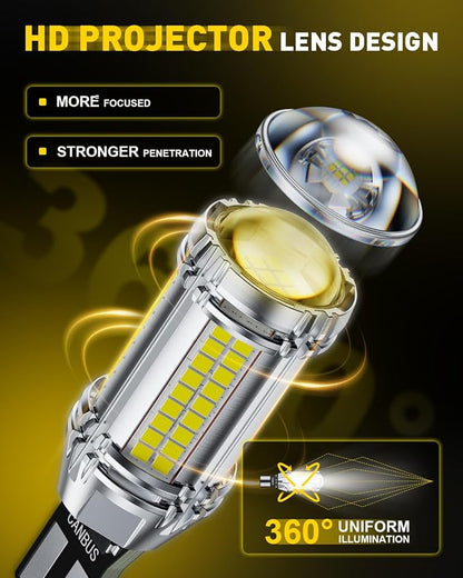 AUXITO 921 LED Bulb Reverse Lights, 700% Super Bright 912 T15 led Backup light, CAN-Bus Error Free 906 922 W16W LED Bulbs for Reverse Back Up Marker Lights, 6500K White