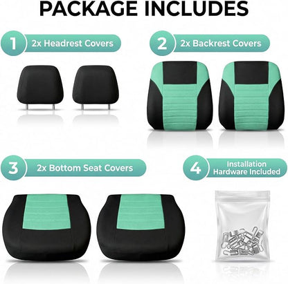 FH Group Automotive Car Seat Covers Front Set Premium 3D Air Mesh Front Seat Covers, Airbag Compatible Universal Fit Interior Accessories for Cars Trucks and SUVs - Mint